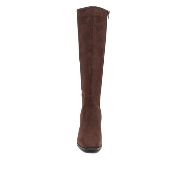 ZILLY KNEE HIGH FAUX SUEDE BOOTS - Black - Picture 10 of 11